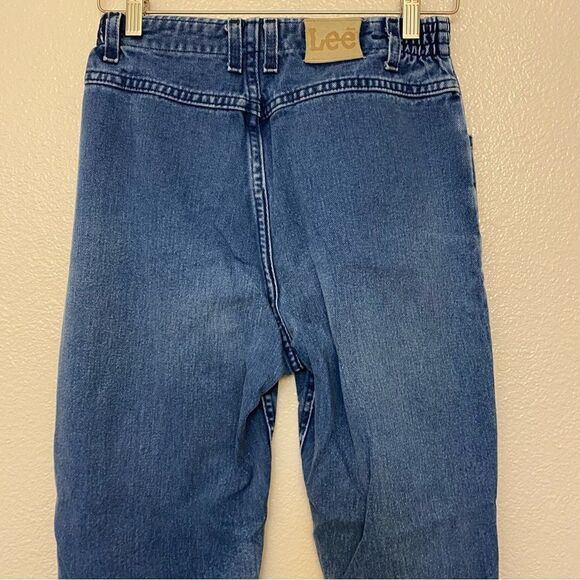 Vintage Lee High Rise medium Wash cropped Mom Jeans- 28x27-petite 6 - Picture 6 of 12